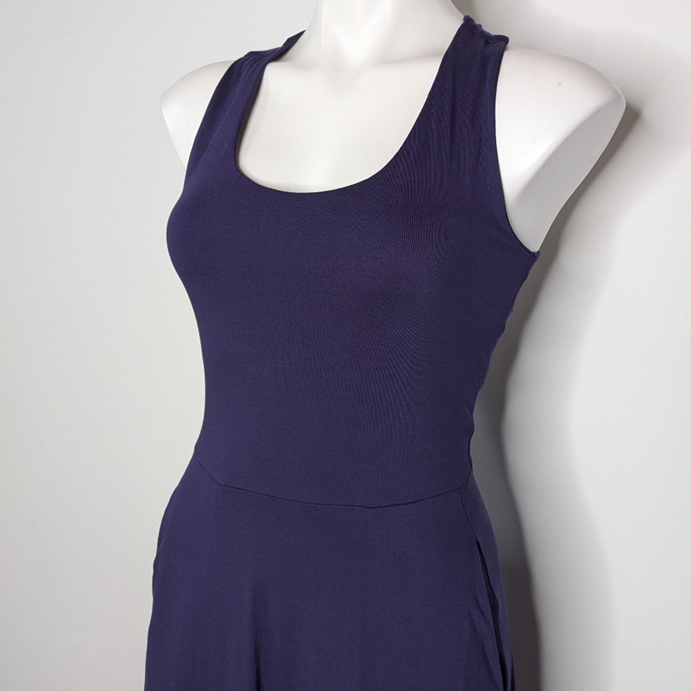 Pact Blue Cross Back Sleeveless Scoop Neck Summer Maxi Dress XS - Picture 2 of 9